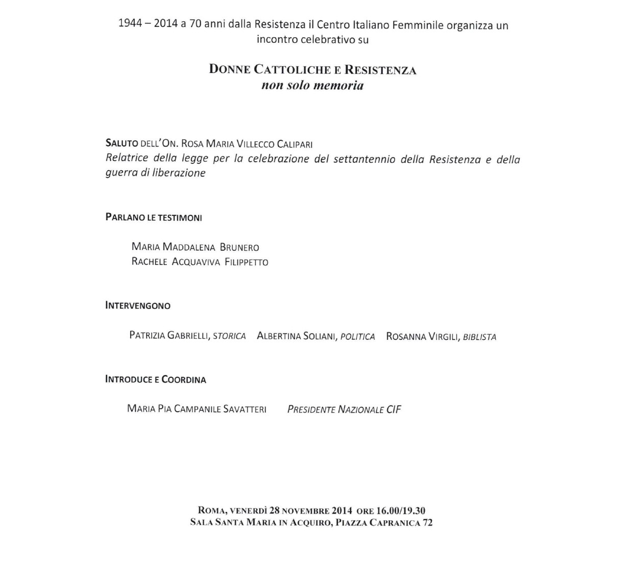 Donne cattoliche e resistenza. Non solo memoria