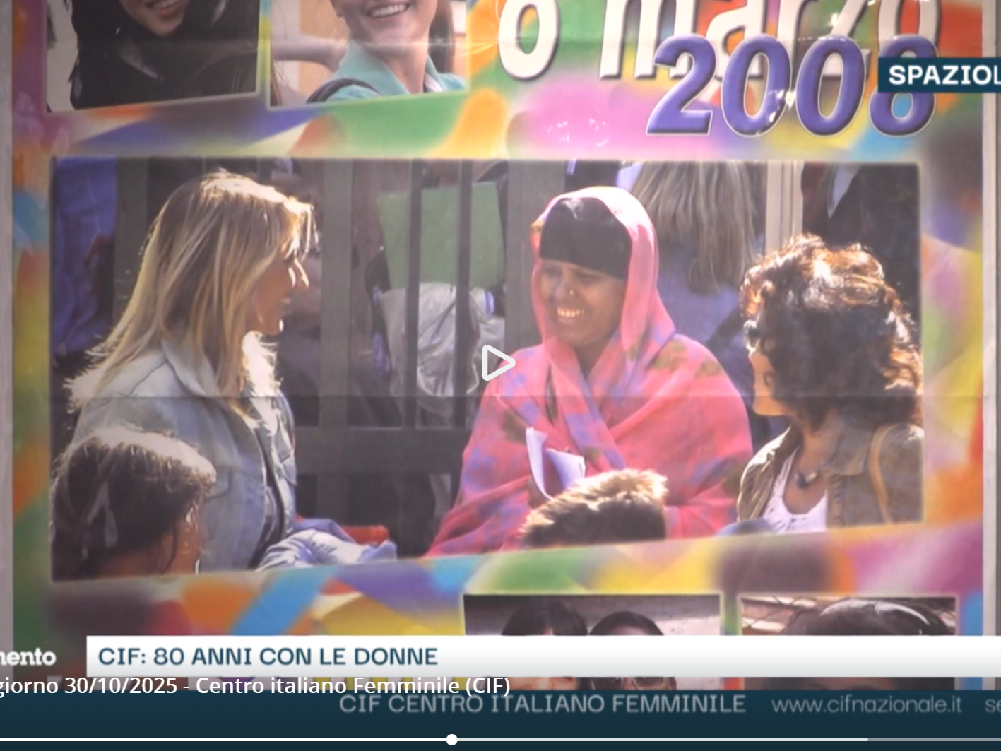 "CIF da 80 anni con le donne" Puntata TV 30/10/2025