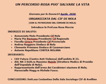 CIF NOLAUna giornata per le donne